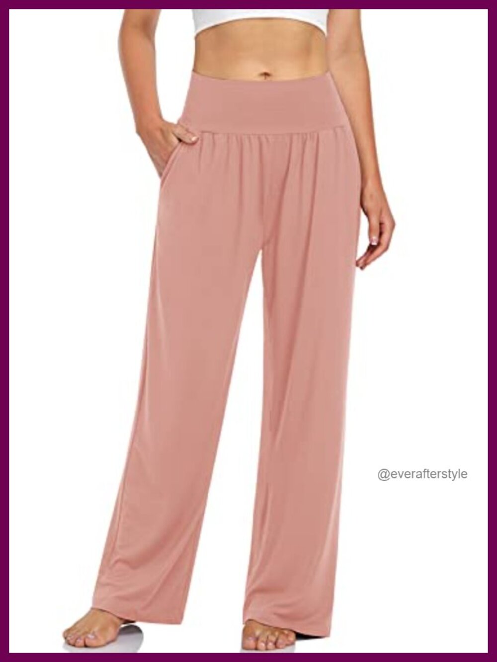 Wide Leg Lounge Pants High Waisted Casual Pants with Pockets